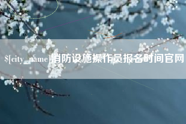 文山消防设施操作员报名时间官网