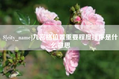 文山九宫格位置重要程度排序是什么意思
