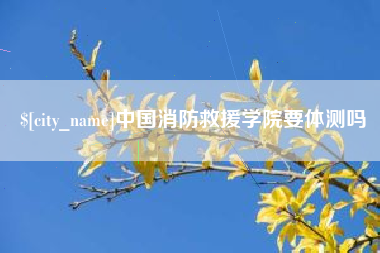 文山中国消防救援学院要体测吗