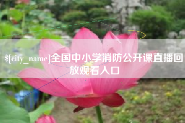 文山全国中小学消防公开课直播回放观看入口