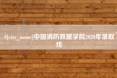 文山中国消防救援学院2020年录取线