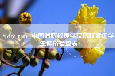 文山中国消防救援学院招收青年学生体格检查表